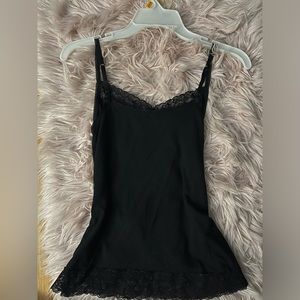 Black y2k vintage 2000s lace cami size medium